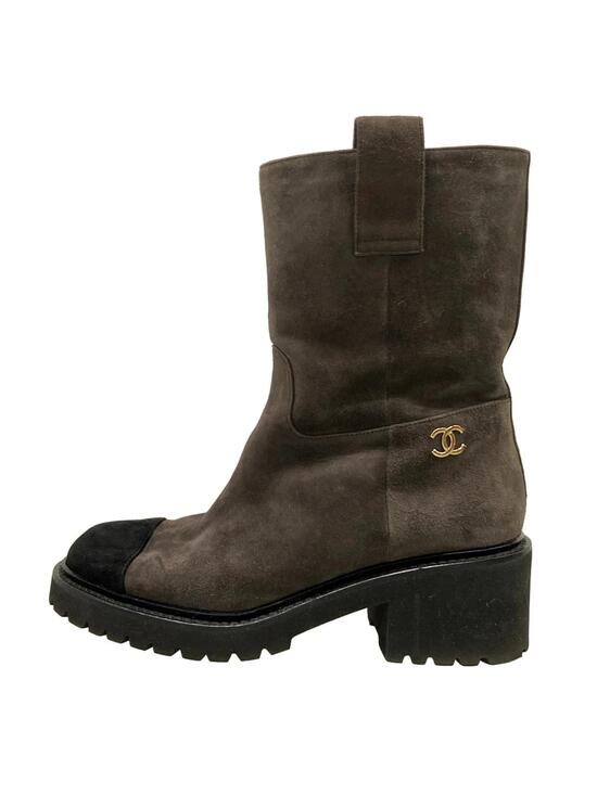 Chanel Shoes - Chanel Dark Brown Black Suede Women's #339839C10B